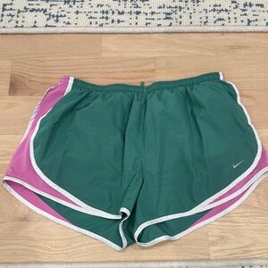 Nike Women's Green & Pink Athletic Running Shorts